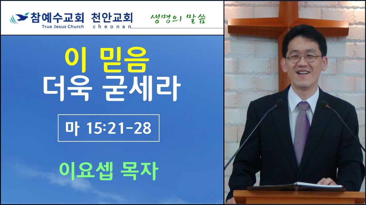 이 믿음 더욱 굳세라 (마15:21-28)