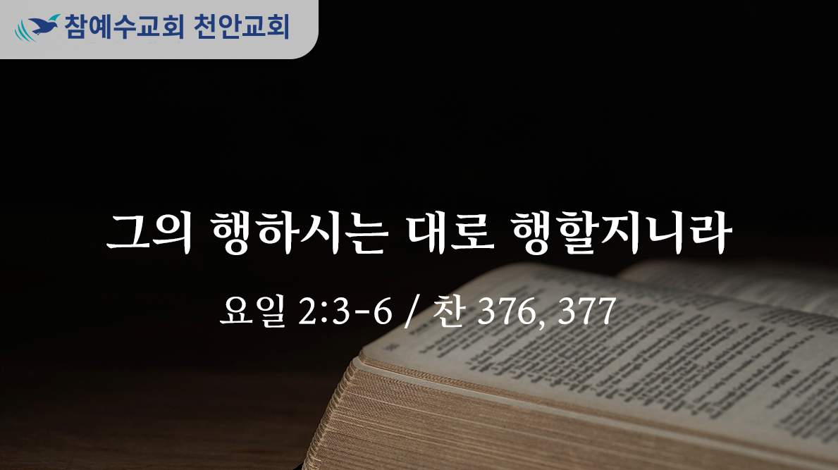 그의 행하시는 대로 행할지니라 (요일 2:3-6)