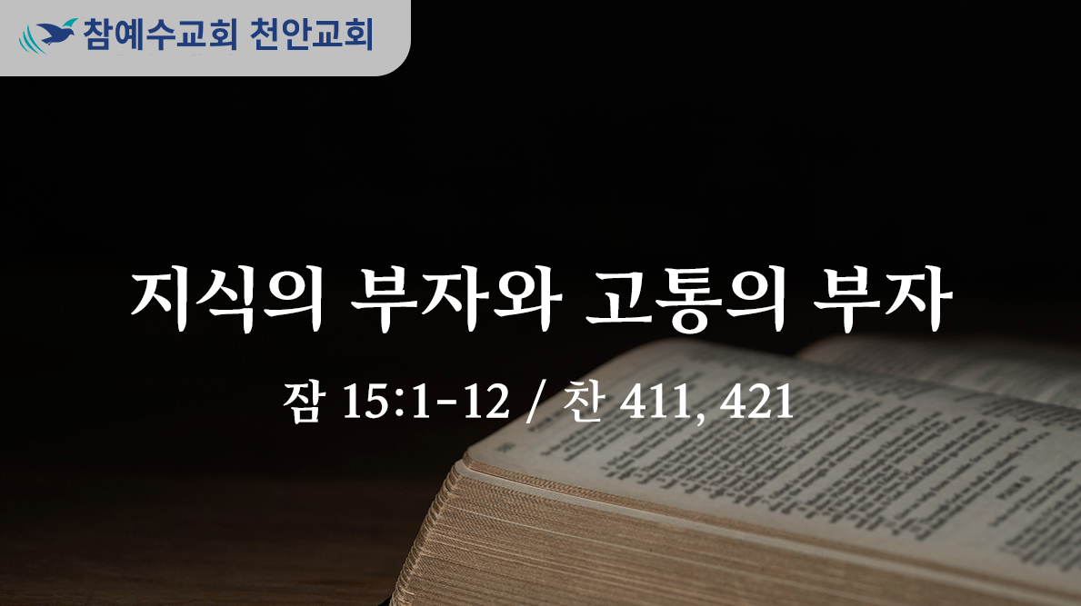 지식의 부자와 고통의 부자 (잠 15:1-12)