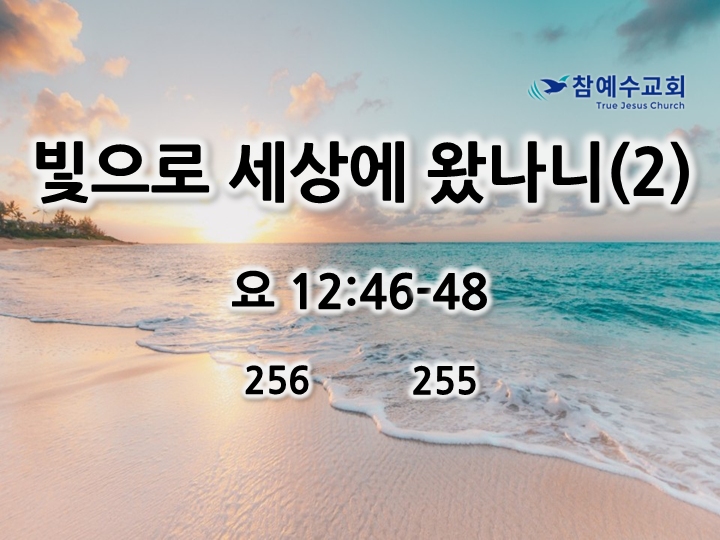 빛으로 세상에 왔나니(2) (요 12:46-48)