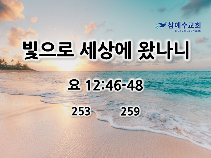 빛으로 세상에 왔나니 (요 12:46-48)