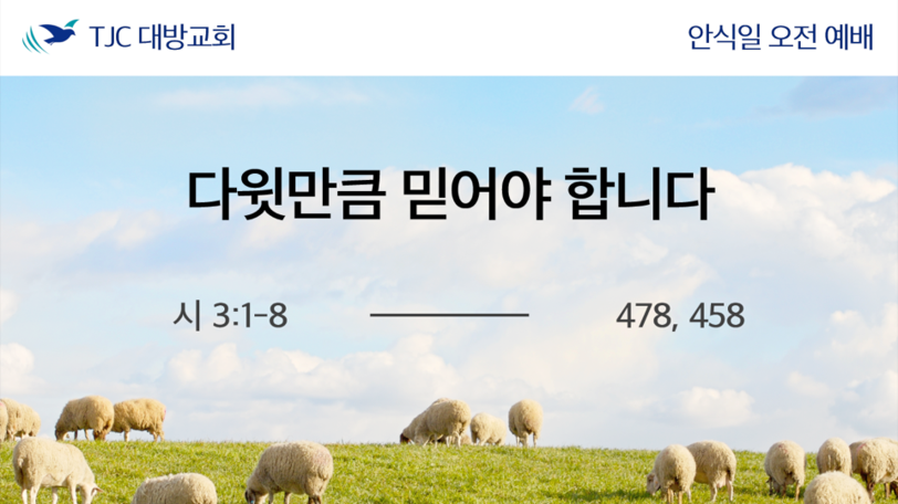다윗만큼 믿어야 합니다 (시3:1-8)