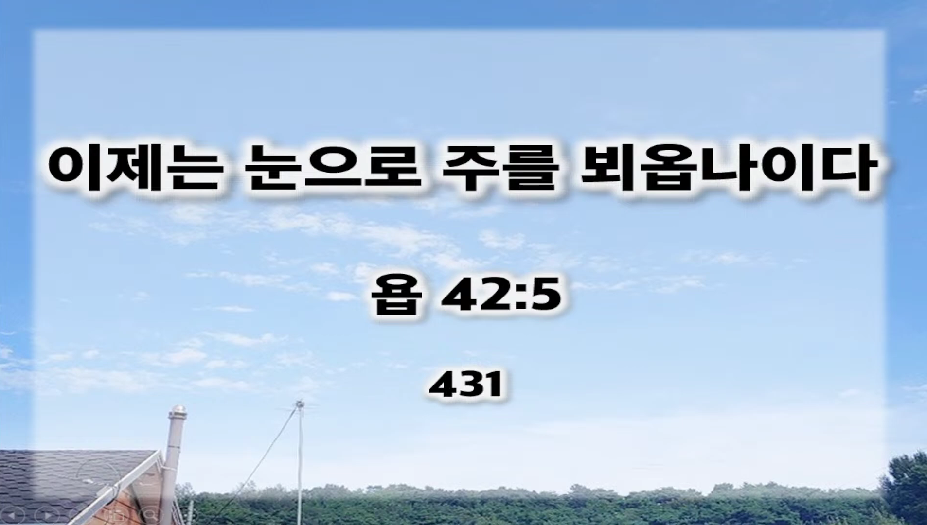 [복음 메세지] 이제는 눈으로 주를 뵈옵나이다