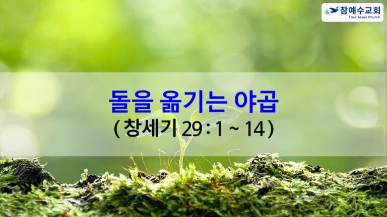 [복음메세지] 돌을 옮기는 야곱 (창 29:1~14)